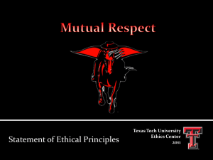 Texas Tech University Ethics Center 2011