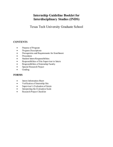 Internship Guideline Booklet for Interdisciplinary Studies (INDS) Texas Tech University Graduate School