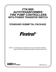 WITH POWER TRANSFER SWITCH STANDARD SUBMITTAL PACKAGE SBP1800-61&amp;