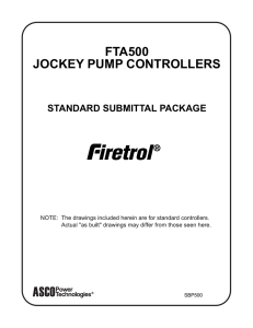 FTA500 JOCKEY PUMP CONTROLLERS STANDARD SUBMITTAL PACKAGE SBP500