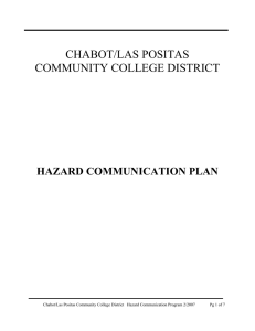 CHABOT/LAS POSITAS HAZARD COMMUNICATION PLAN