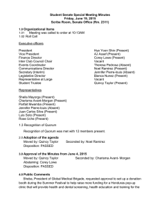 Student Senate Special Meeting Minutes Friday, June 19, 2015 Organizational Items