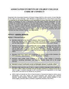 ASSOCIATED STUDENTS OF CHABOT COLLEGE CODE OF CONDUCT