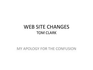 WEB SITE CHANGES TOM CLARK MY APOLOGY FOR THE CONFUSION