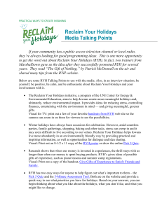Reclaim Your Holidays Media Talking Points