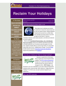 Reclaim Your Holidays In This Issue Earth Month planning ideas ready-to-use