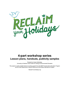 4-part workshop series Lesson plans, handouts, publicity samples