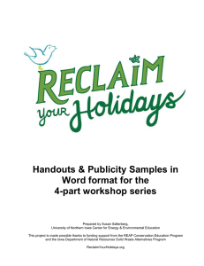 Handouts &amp; Publicity Samples in Word format for the 4-part workshop series
