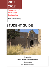 2011- 2012 STUDENT GUIDE Department of