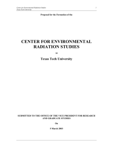 CENTER FOR ENVIRONMENTAL RADIATION STUDIES Texas Tech University
