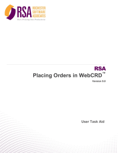 RSA  Placing Orders in WebCRD User Task Aid