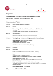 Programme Thinking Europe ! The Future of Europe in a Transatlantic...