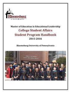 College Student Affairs Student Program Handbook  2015-2016