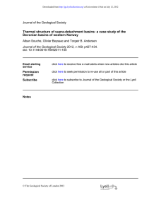 Thermal structure of supra-detachment basins: a case study of the