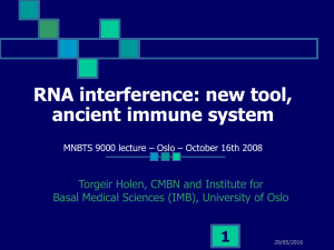 RNA interference: new tool, ancient immune system 1