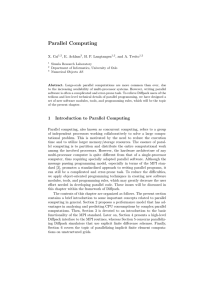 Parallel Computing X. Cai , E. Acklam , H. P. Langtangen