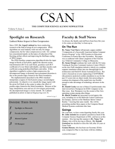 CSAN Spotlight on Research Faculty &amp; Staff News