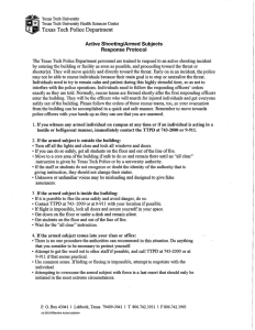 Texas Tech Police Department Active Shooting/Armed Subjects Response Protocol