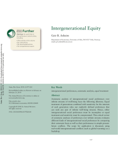 Intergenerational Equity Further Geir B. Asheim