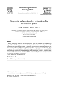 Sequential and quasi-perfect rationalizability in extensive games Geir B. Asheim , Andrés Perea