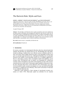 The Hartwick Rule: Myths and Facts 129 GEIR B. ASHEIM , WOLFGANG BUCHHOLZ