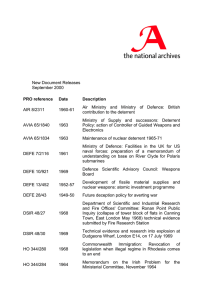 New Document Releases September 2000 Air Ministry and Ministry of Defence: British