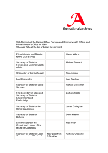 With Records of the Cabinet Office, Foreign and Commonwealth Office,... Prime Minister's Office for 1969