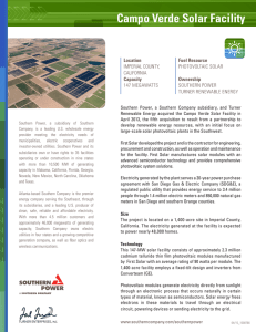 Campo Verde Solar Facility Location Fuel Resource Capacity