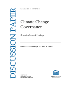 DISCUSSION PAPER Climate Change Governance