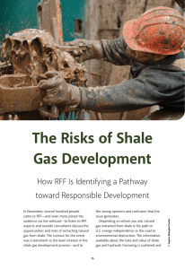 The Risks of Shale Gas Development How RFF Is Identifying a Pathway
