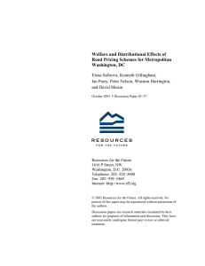 Welfare and Distributional Effects of Road Pricing Schemes for Metropolitan Washington, DC