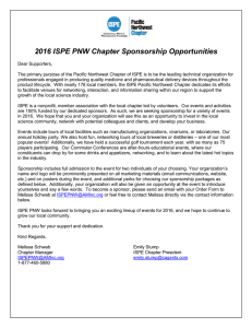 2016 ISPE PNW Chapter Sponsorship Opportunities