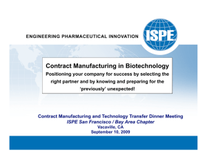 Contract Manufacturing in Biotechnology