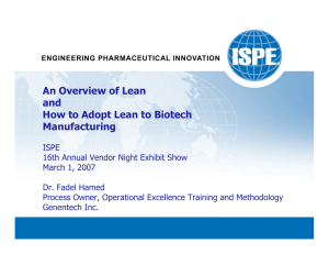 An Overview of Lean and How to Adopt Lean to Biotech Manufacturing