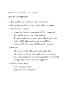 Options to employees