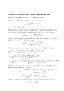 SØK460/ECON460 Finance Theory, Fall semester, 2002