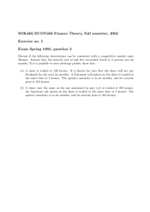 SØK460/ECON460 Finance Theory, Fall semester, 2002 Exercise no. 5