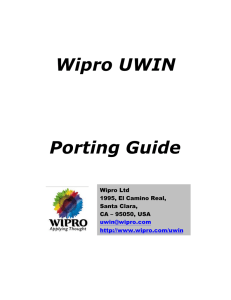 Wipro UWIN  Porting Guide Wipro Ltd
