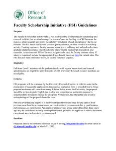Faculty Scholarship Initiative (FSI) Guidelines