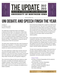 { THE UPDATE UNI DEbate and speech finish the year 2012