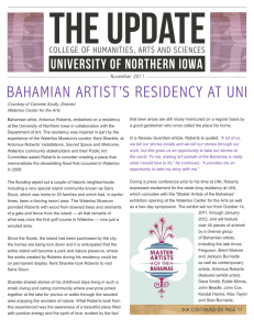 { THE UPDATE BAHAMIAN ARTIST’S RESIDENCY AT UNI