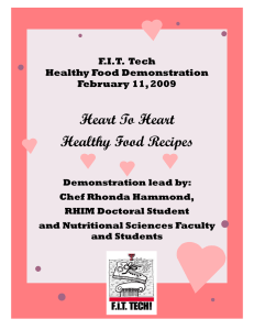 Heart To Heart Healthy Food Recipes  F.I.T.  Tech