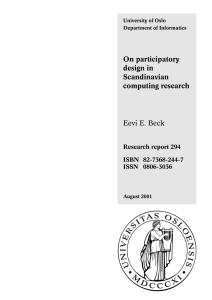 On participatory design in Scandinavian computing research