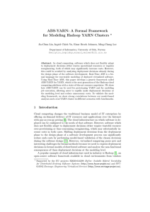 ABS-YARN: A Formal Framework for Modeling Hadoop YARN Clusters ?