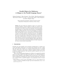 Parallel Objects for Multicores: A Glimpse at the Parallel Language Encore