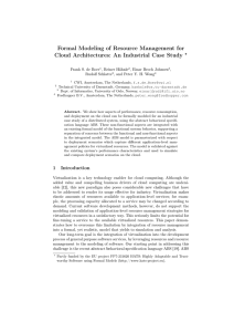 Formal Modeling of Resource Management for ? Frank S. de Boer