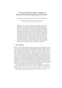 A Formal Model of Object Mobility in Resource-Restricted Deployment Scenarios ?