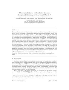 Observable Behavior of Distributed Systems: Component Reasoning for Concurrent Objects I