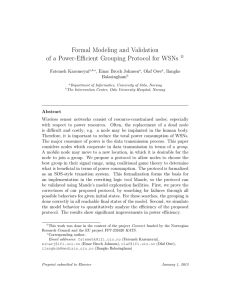 Formal Modeling and Validation of a Power-Efficient Grouping Protocol for WSNs I