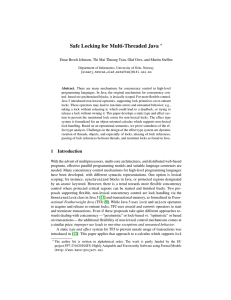 Safe Locking for Multi-Threaded Java ?